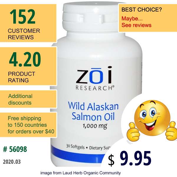 Zoi Research, Wild Alaskan Salmon Oil, 1,000 Mg, 30 Softgels  
