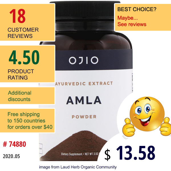 Ojio, Amla Powder, 3.53 Oz (100 G)