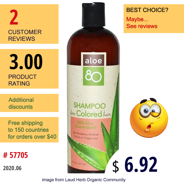 Lily Of The Desert, Aloe 80, Shampoo For Colored Hair, 16 Fl Oz (473 Ml)  