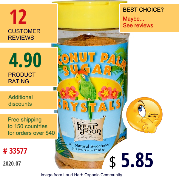 Funfresh Foods, Coconut Palm Sugar Crystals, 8.4 Oz (238 G)  