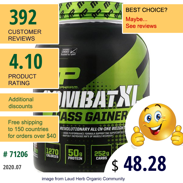 Musclepharm, Combat Xl Mass Gainer, Chocolate, 6 Lbs (2722 G)