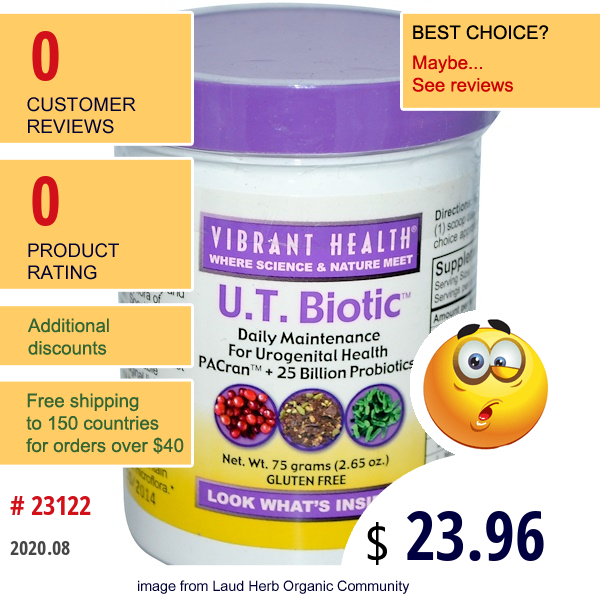 Vibrant Health, U.t. Biotic, 2.65 Oz (75 G)  