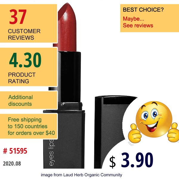 E.l.f., Mineral Lipstick, Cheerful Cherry, .13 Oz (3.8 G)  