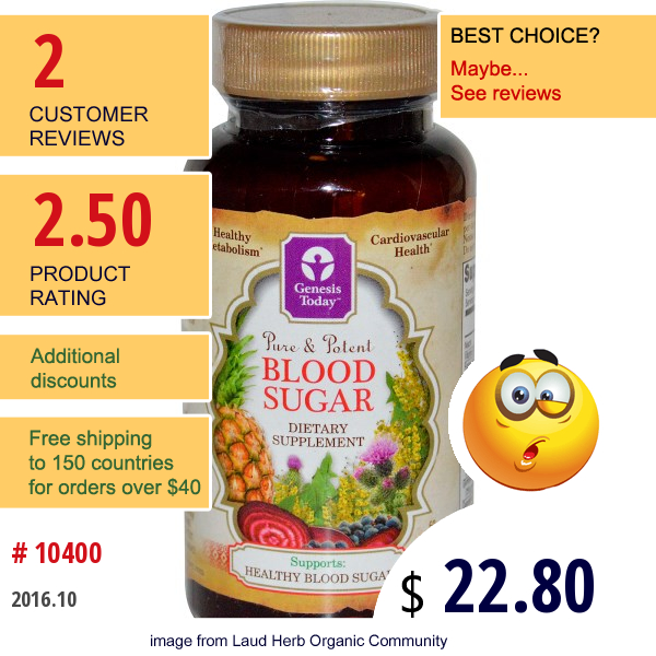 Genesis Today, Blood Sugar, 60 Capsules Genesis Today, Blood Sugar, 60 Capsules