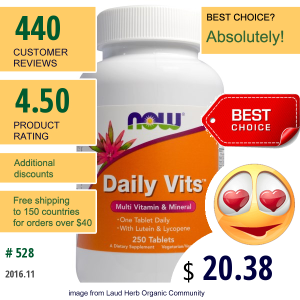 Now Foods, Daily Vits, 250 Tablets