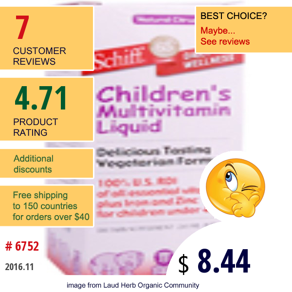 Schiff, Childrens Multivitamin Liquid, 8 Fl Oz (240 Ml)  