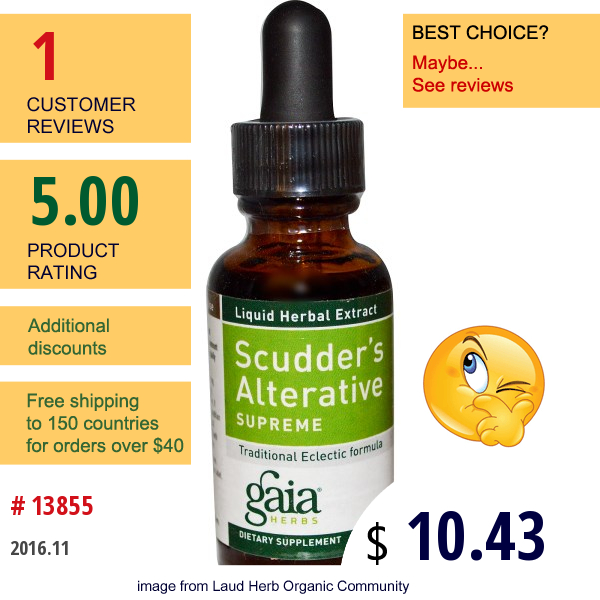 Gaia Herbs, Scudders Alterative, 1 Fl Oz (30Ml)  