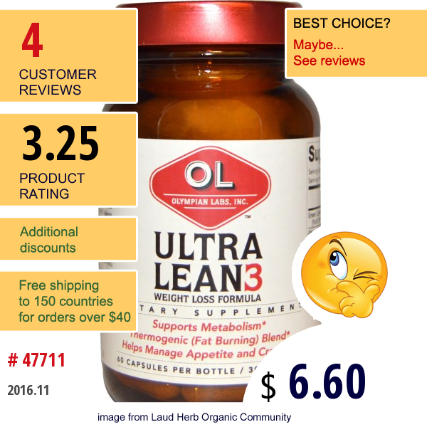 Olympian Labs Inc., Ultralean3, Weight Loss Formula, 60 Capsules  