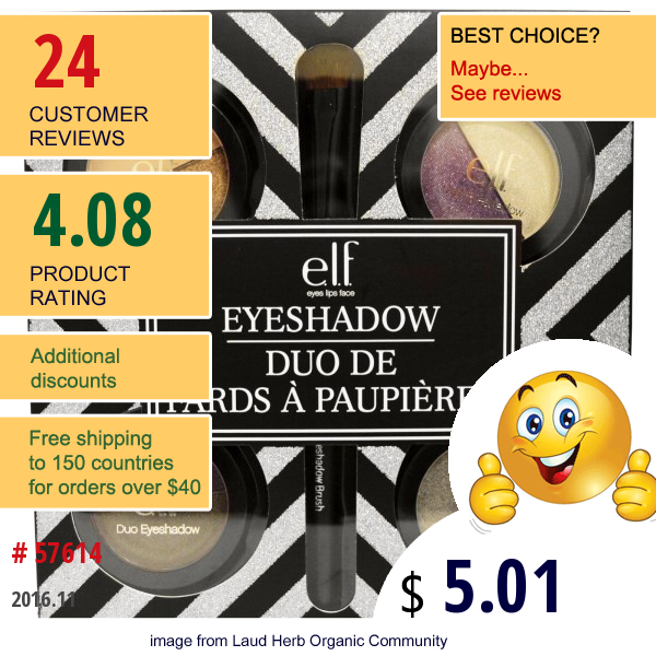 E.l.f. Cosmetics, 4 Duo Eyeshadow Set, 0.14 Oz (4 G) Each  