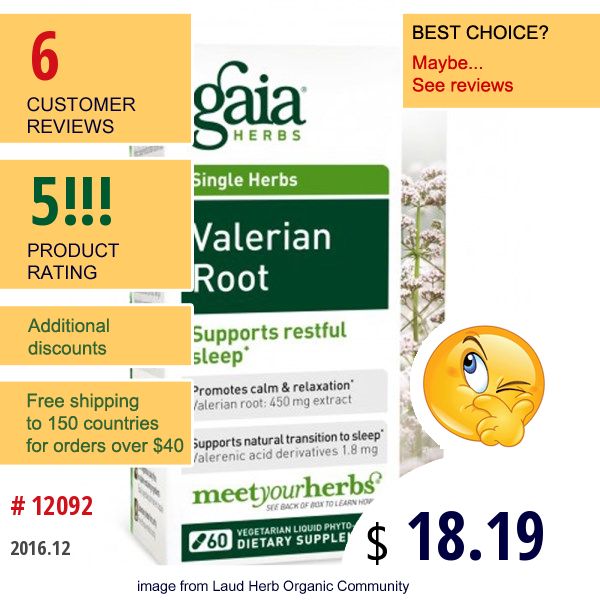 Gaia Herbs, Valerian Root, 60 Vegetarian Liquid Phyto-Caps