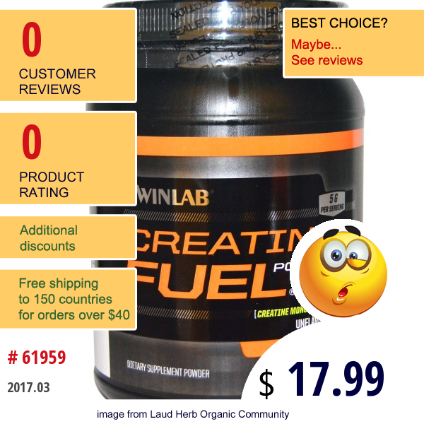 Twinlab, Creatine Fuel Powder, Strength, Unflavored, 5 G, 2 Lbs (908 G)  