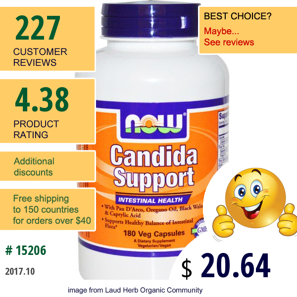 Now Foods, Candida Support, 180 Veg Capsules