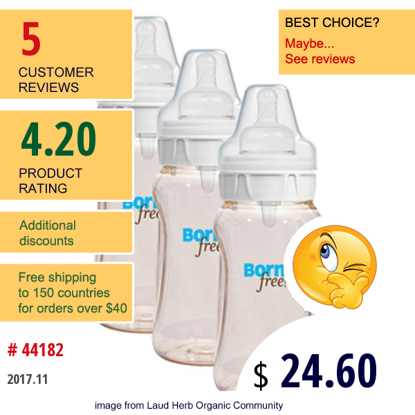 Born Free, Natural Feeding Classic Bottles, Medium Flow, 3 Pack, 9 Oz Each  