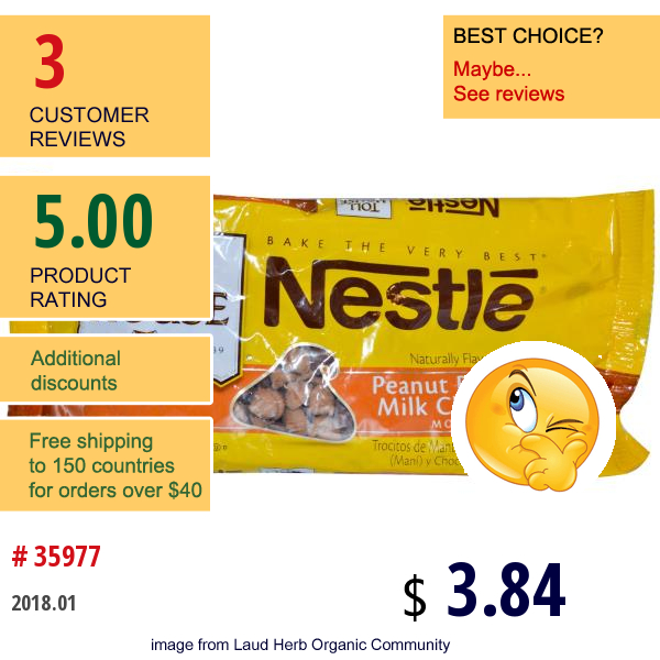 Nestle Toll House, Peanut Butter & Milk Chocolate Morsels, 11 Oz (311.8 G)  