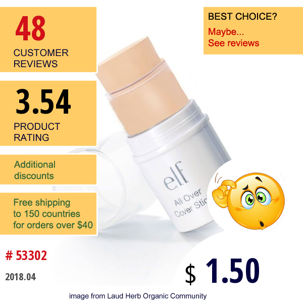 E.l.f. Cosmetics, All Over Color Stick, Light Beige, 0.14 Oz (4 G)  
