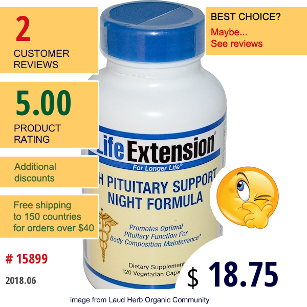 Life Extension, Gh Pituitary Support Night Formula, 120 Veggie Caps  