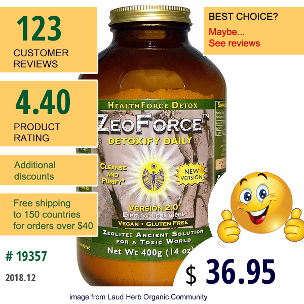 Healthforce Superfoods, Zeoforce, Detoxify Daily, 14 Oz (400 G)  