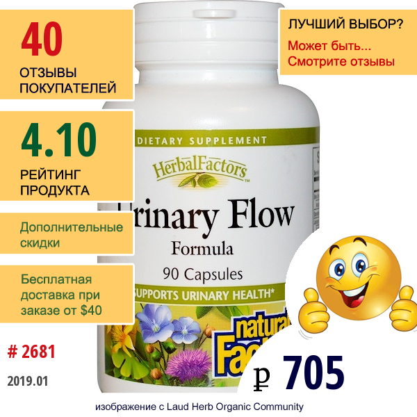 Natural Factors, Средство Для Улучшения Мочеотделения, 90 Капсул