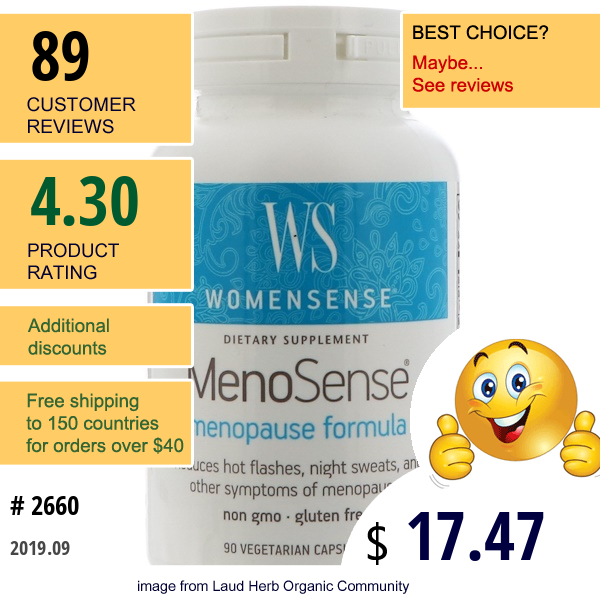 Natural Factors, Womensense, Menosense, Menopause Formula, 90 Vegetarian Capsules